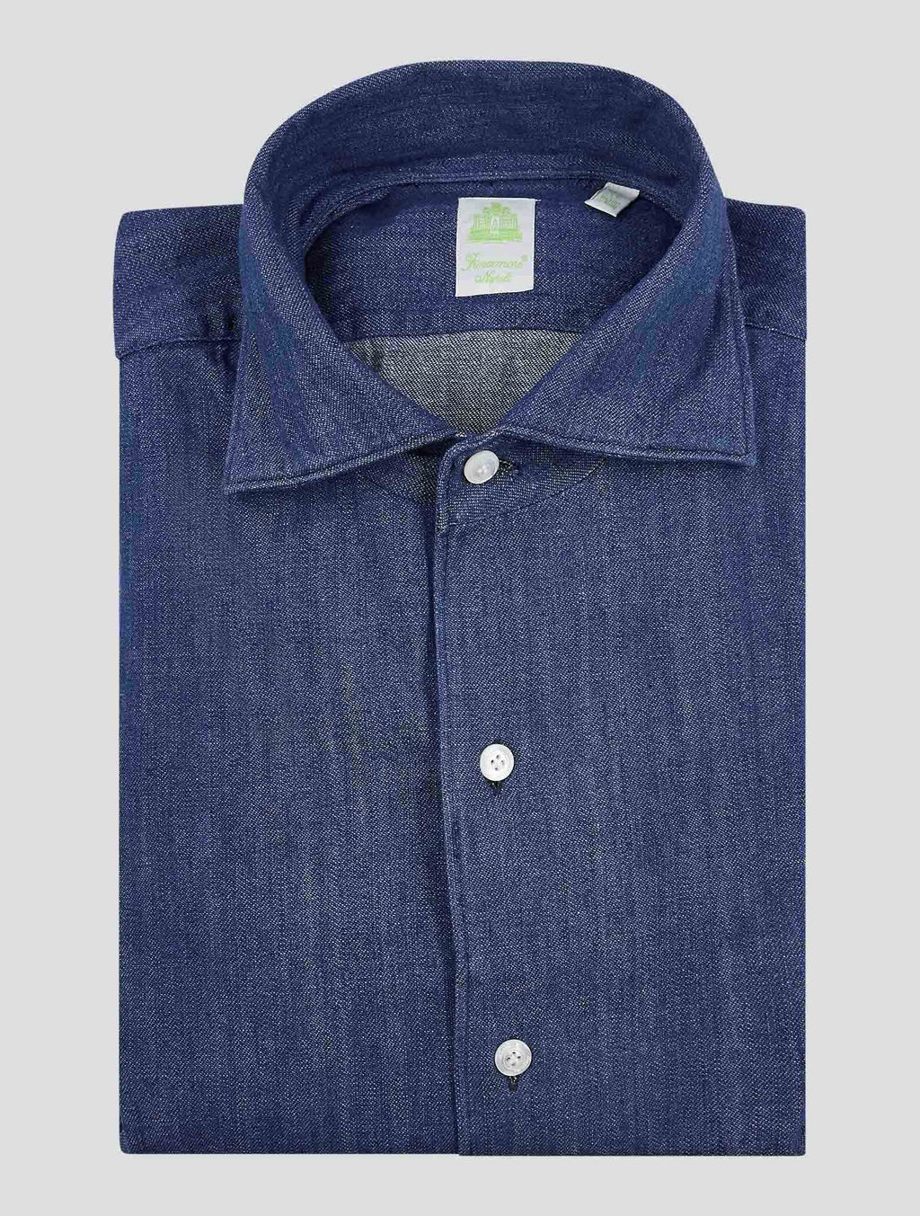 Finamore 1925 Blue Cotton Shirt