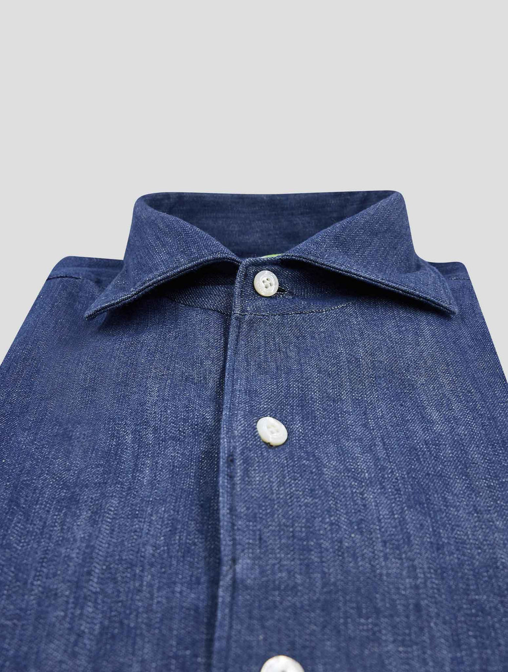 Finamore 1925 Blue Cotton Shirt