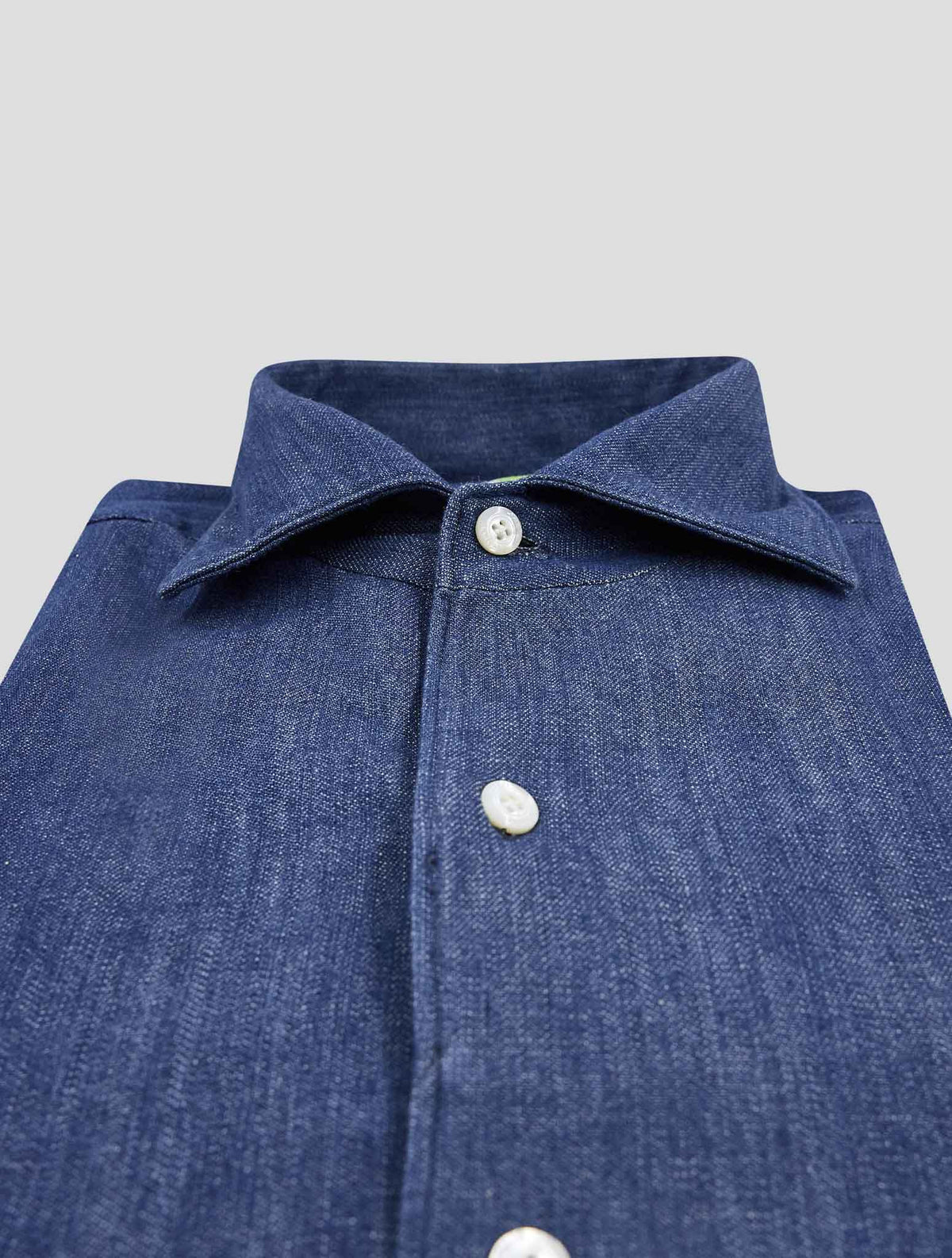 Finamore 1925 Blue Cotton Shirt