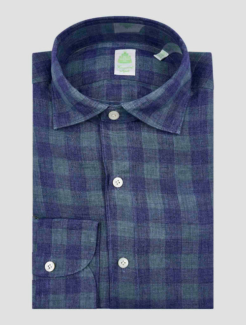 Finamore 1925 Blue Green Linen Shirt