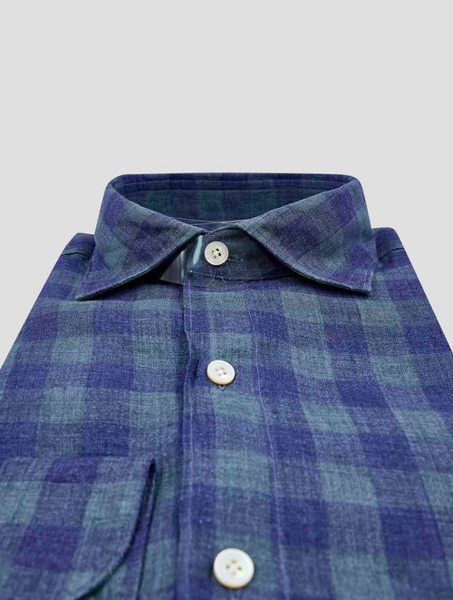 Finamore 1925 Blue Green Linen Shirt