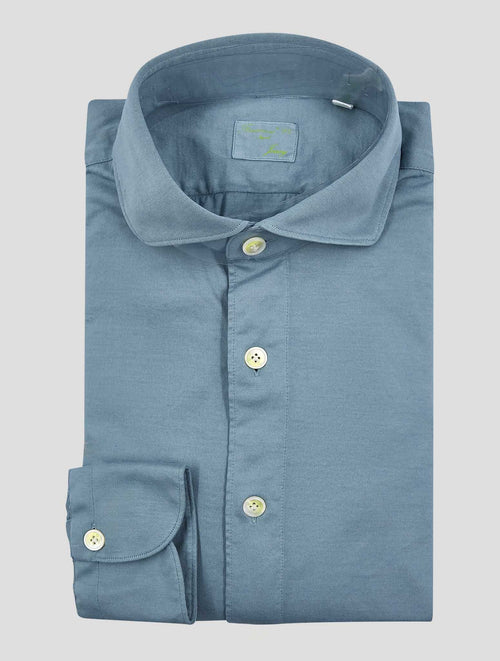 Finamore 1925 Light Green Cotton Shirt