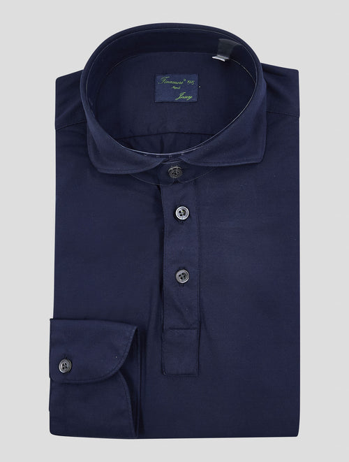 Finamore 1925 Dark blue Cotton Polo Shirt