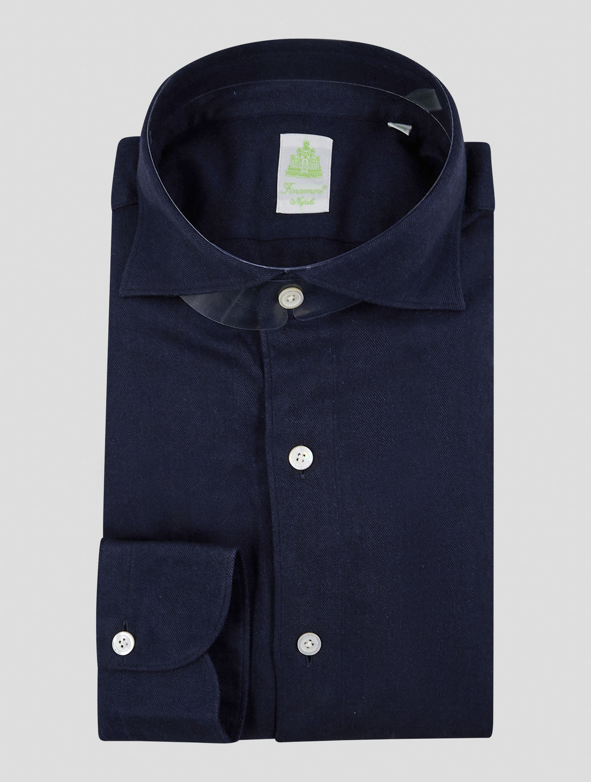 Finamore 1925 Dark Blue Cotton Lyocell Shirt