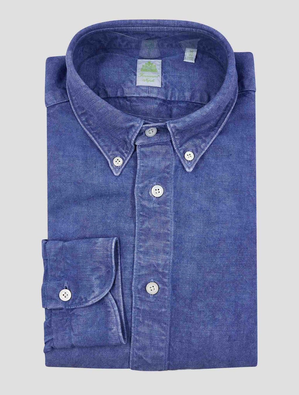 Finamore 1925 Blue Linen Shirt