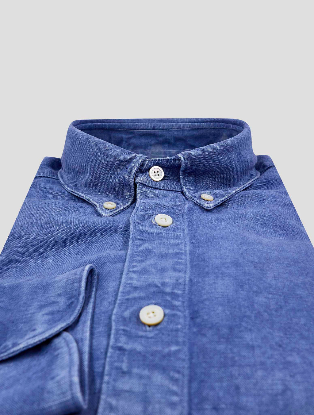 Finamore 1925 Blue Linen Shirt