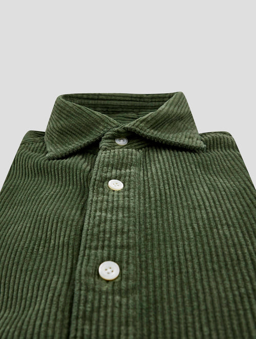 Finamore 1925 Green Cotton Velvet Shirt