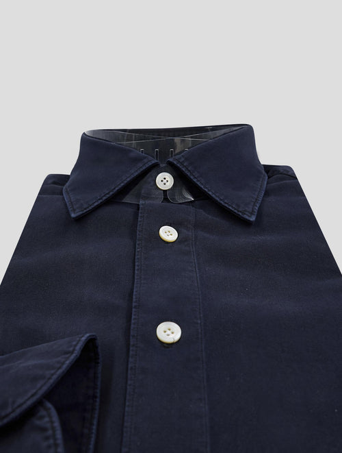 Finamore 1925 Dark Blue Cotton Shirt