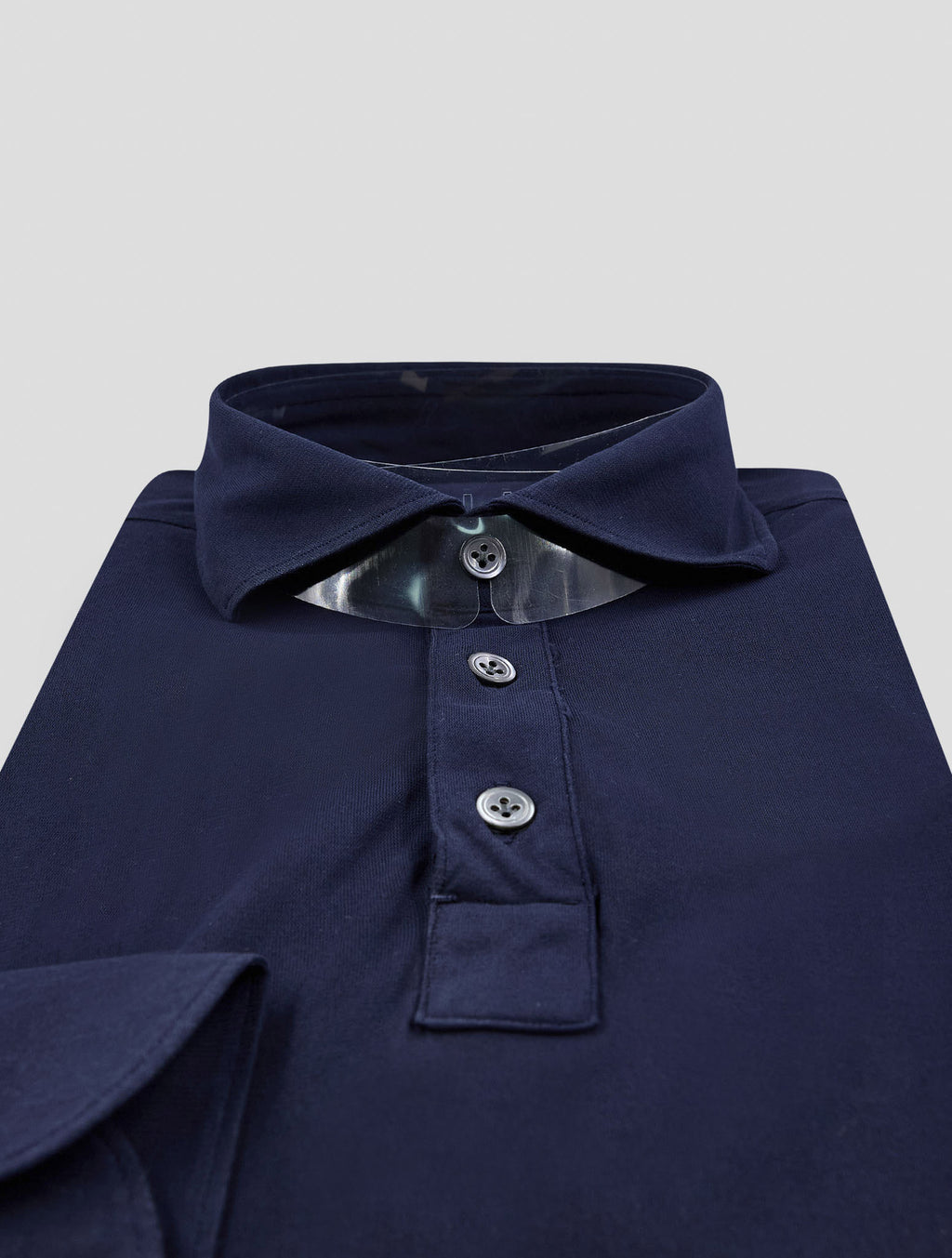 Finamore 1925 Dark Blue Cotton Polo Shirt