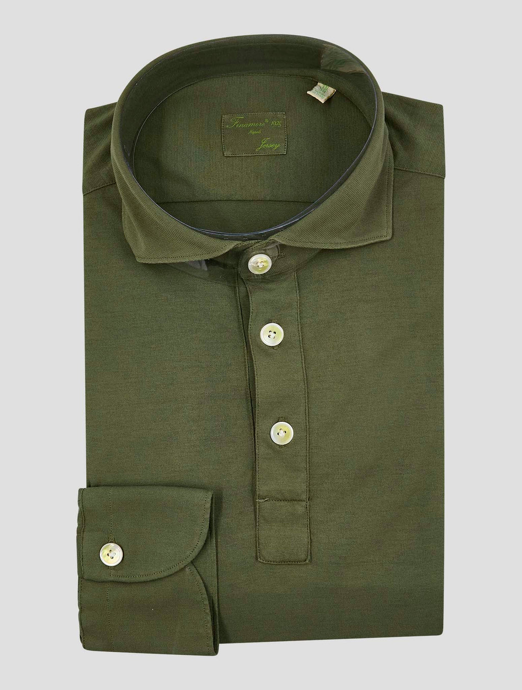 Finamore 1925 Green Cotton Polo Shirt
