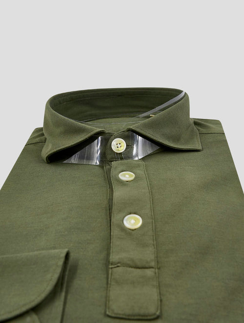 Finamore 1925 Green Cotton Polo Shirt