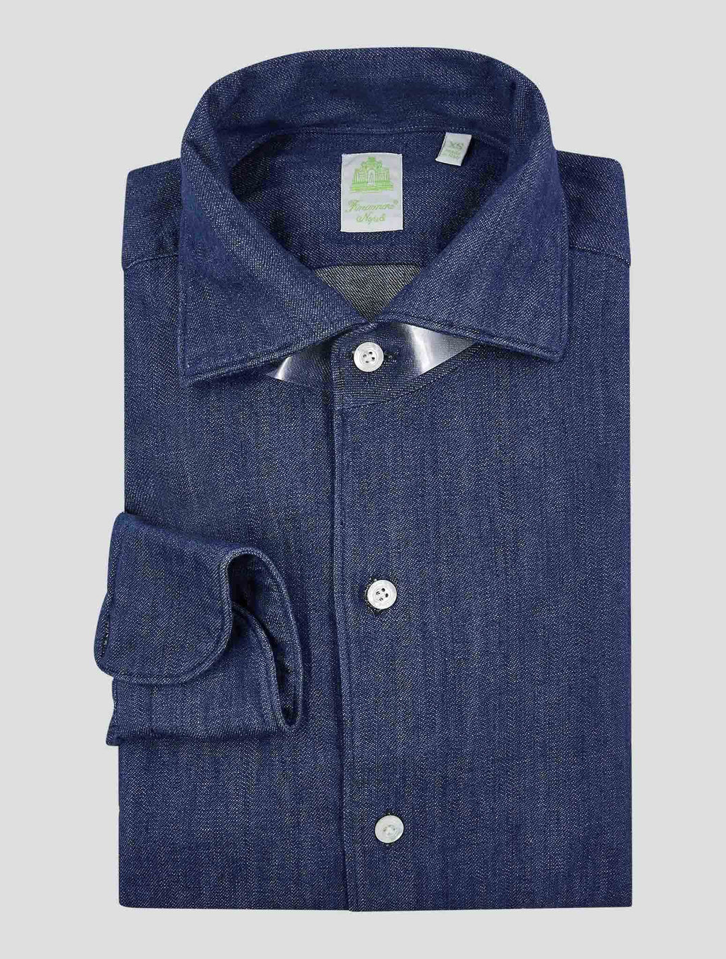 Finamore 1925 Blue Cotton Shirt