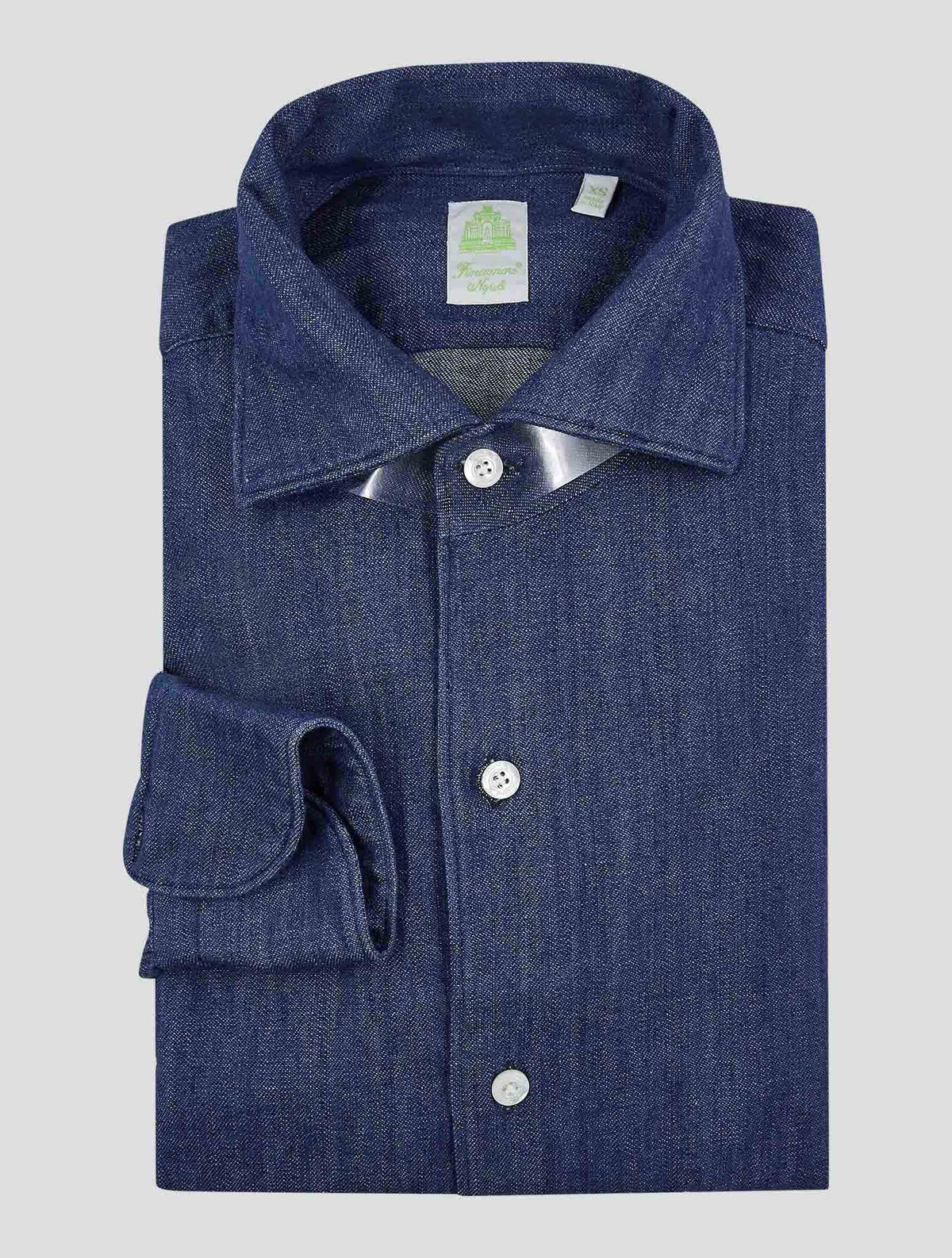 Finamore 1925 Blue Cotton Shirt
