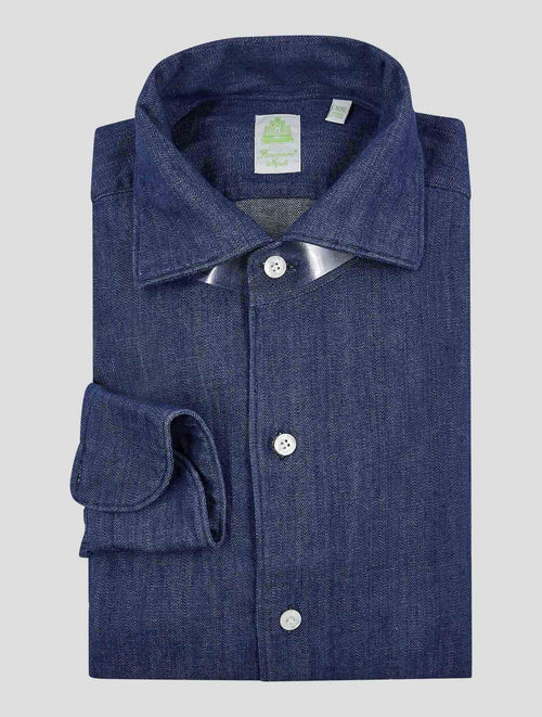 Finamore 1925 Blue Cotton Shirt