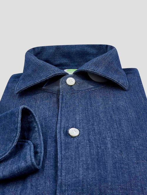 Finamore 1925 Blue Cotton Shirt
