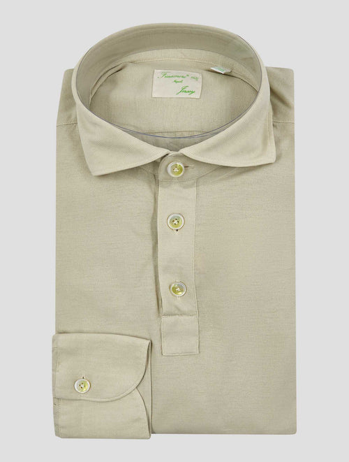 Finamore 1925 Beige Cotton Polo Shirt