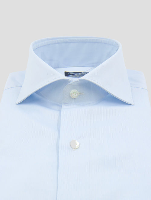 Finamore 1925 Light Blue Cotton Shirt Milano
