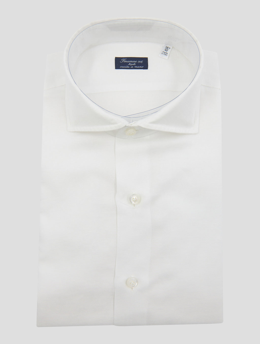 Finamore 1925 White Linen Cotton Shirt NAPOLI