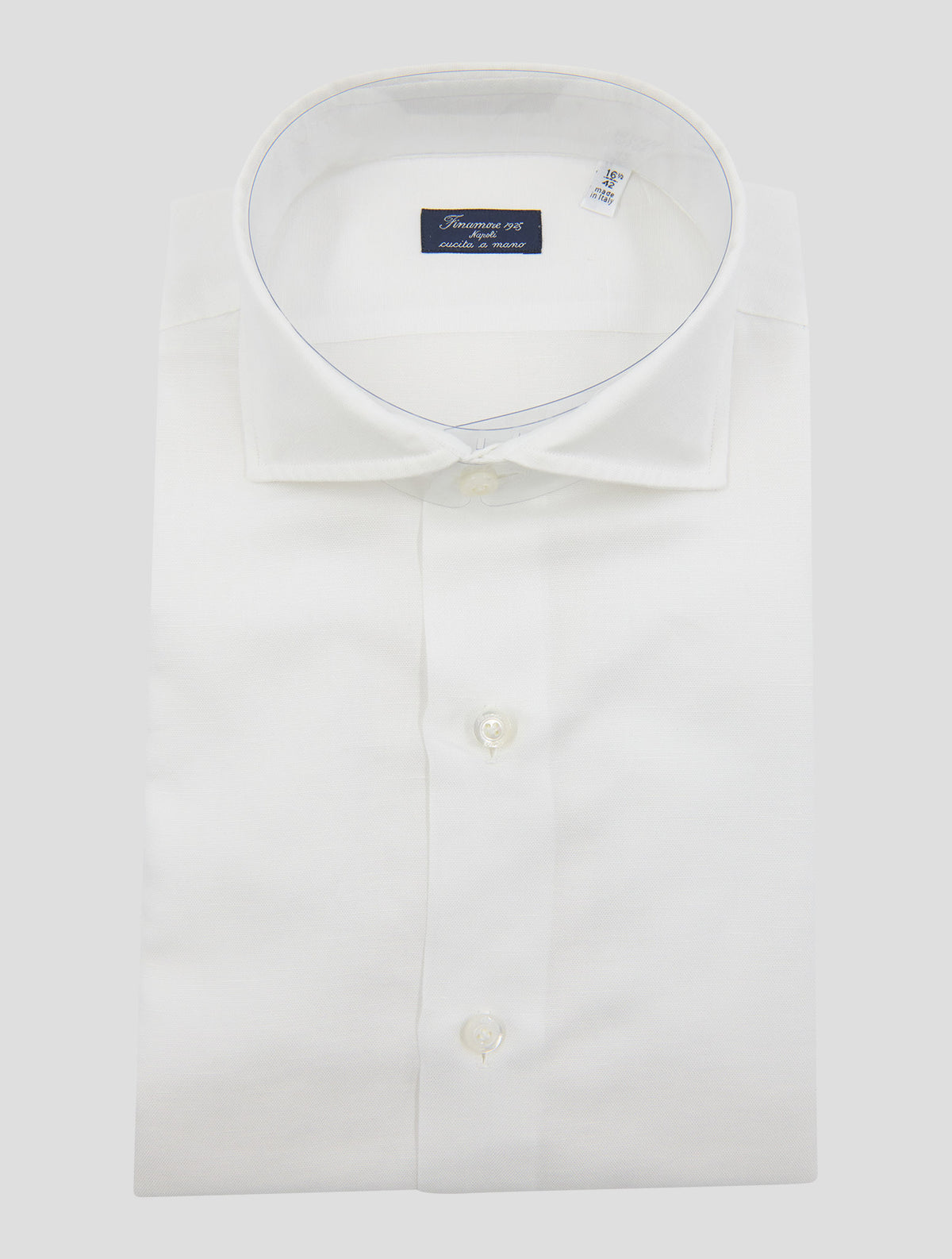 Finamore 1925 White Linen Cotton Shirt NAPOLI