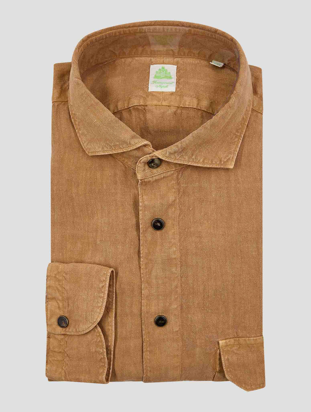 Finamore 1925 Pumpkin Linen Shirt Maratea