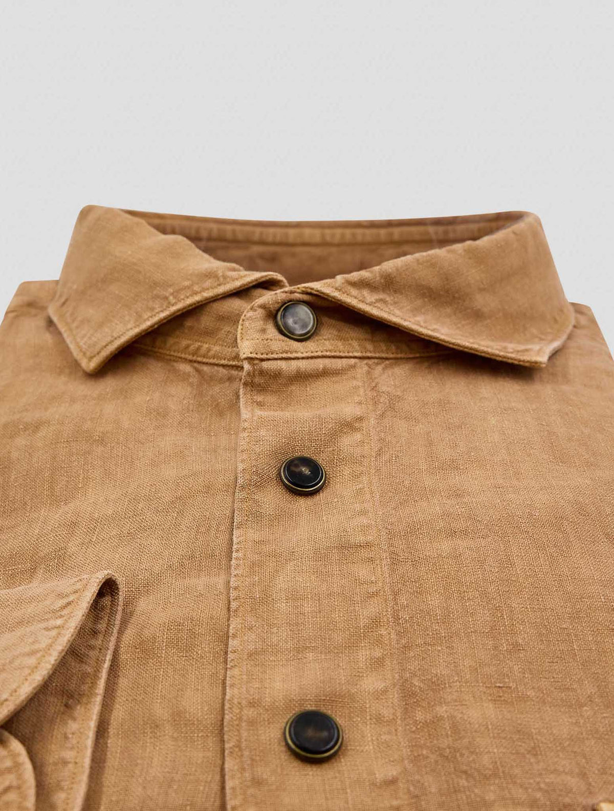 Finamore 1925 Pumpkin Linen Shirt Maratea