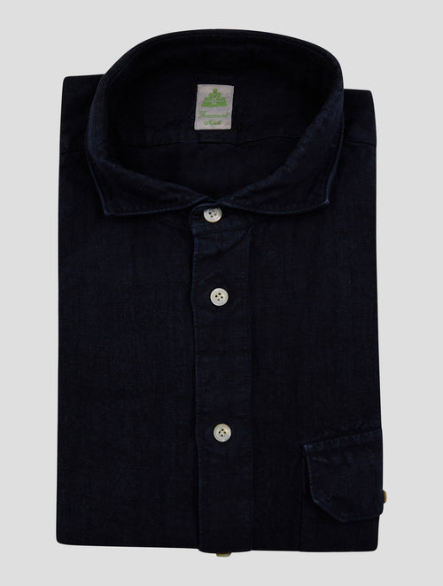 Finamore 1925 Dark Blue Linen Shirt SALINA