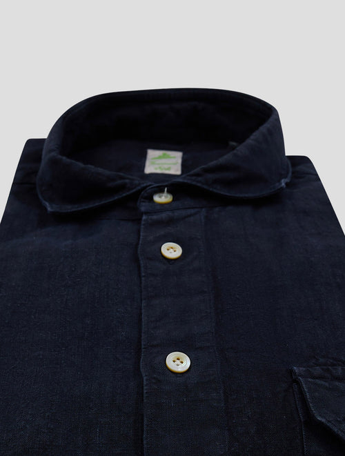 Finamore 1925 Dark Blue Linen Shirt SALINA