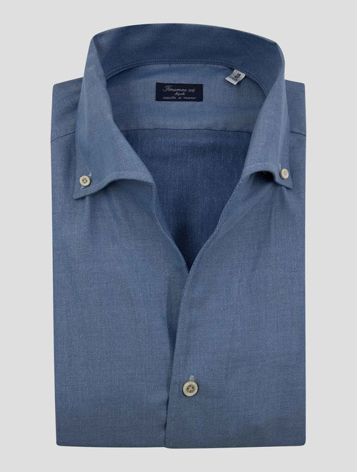 Finamore 1925 Light Blue Cotton Shirt Napoli