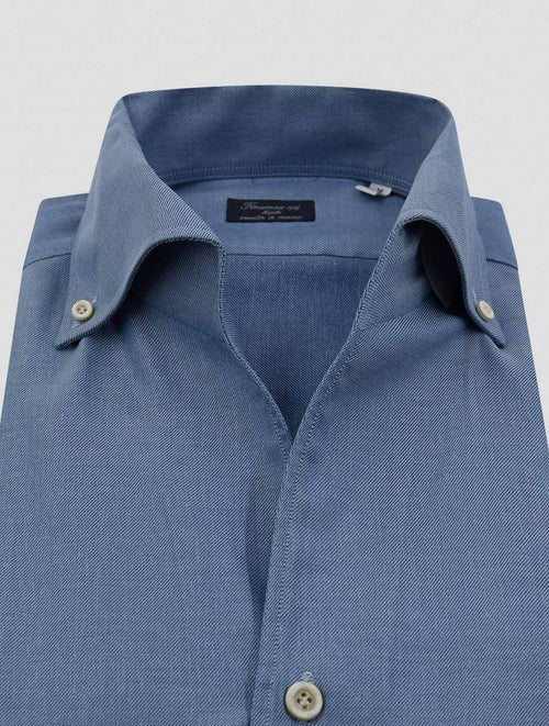 Finamore 1925 Light Blue Cotton Shirt Napoli