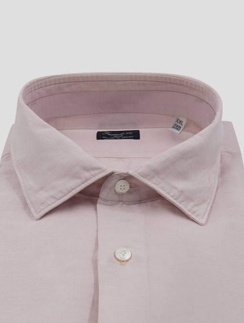 Finamore 1925 Pink Linen Cotton Shirt Milano