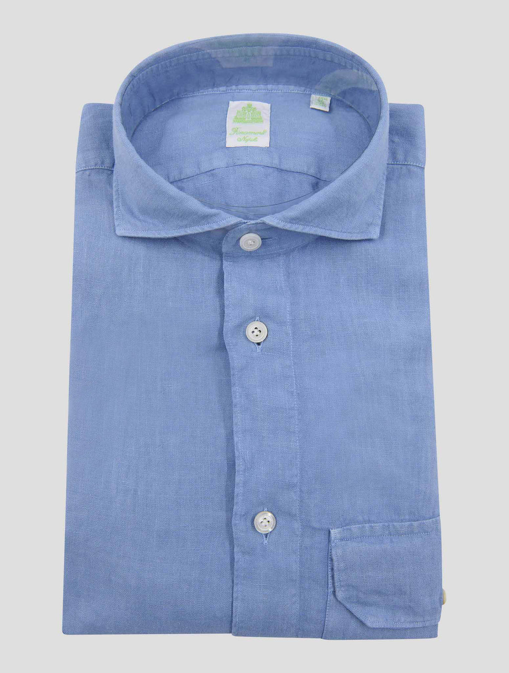 Finamore 1925 Blue Linen Shirt Springtg
