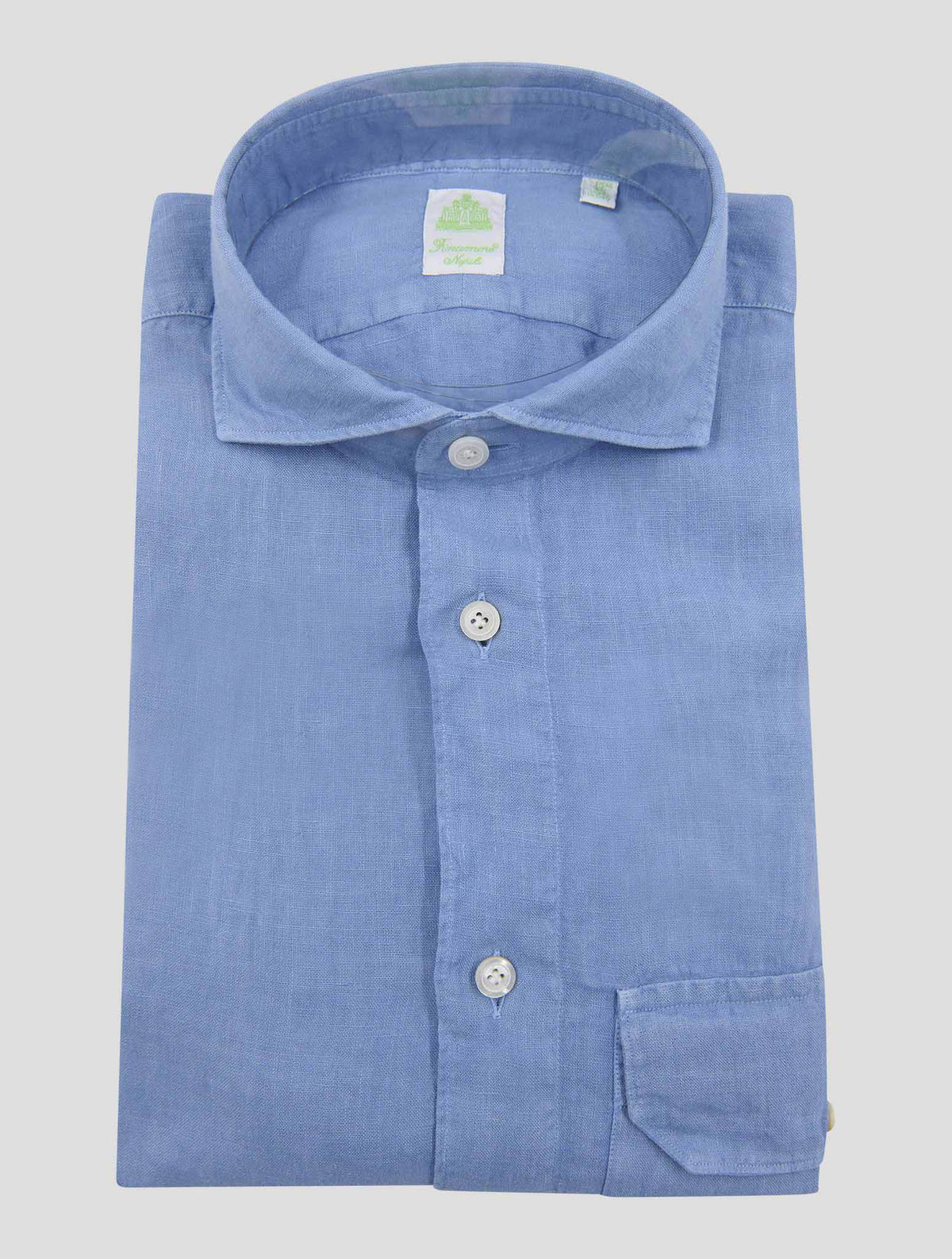 Finamore 1925 Blue Linen Shirt Springtg