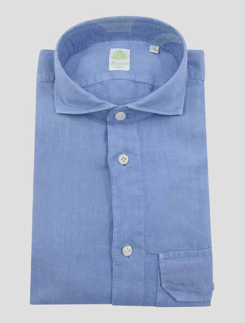 Finamore 1925 Blue Linen Shirt Springtg