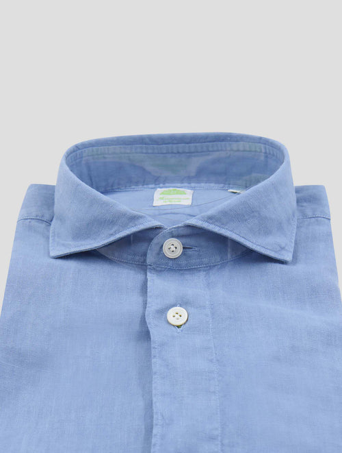 Finamore 1925 Blue Linen Shirt Springtg