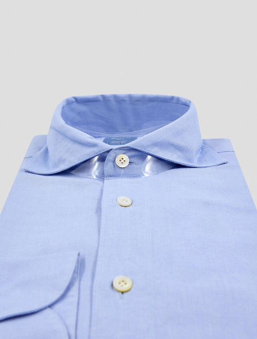 Finamore 1925 Light Blue Cotton Shirt Verona22