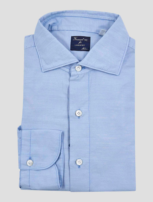 Finamore 1925 Light Blue Cotton Silk Shirt