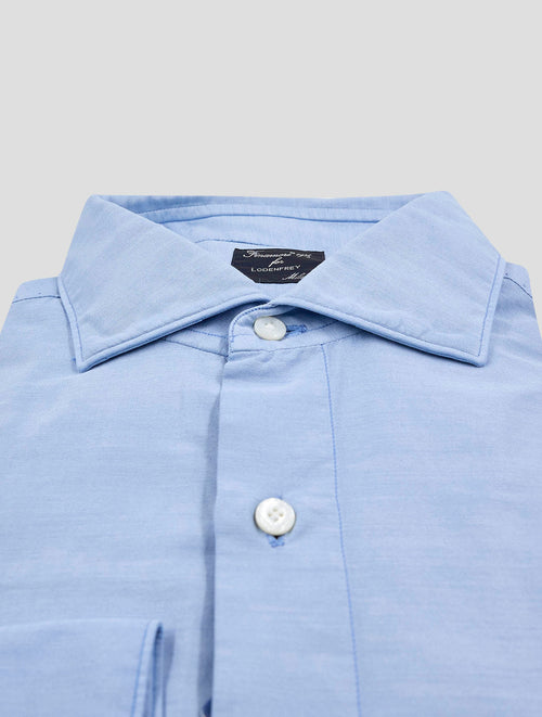 Finamore 1925 Light Blue Cotton Silk Shirt