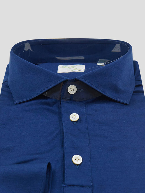 Finamore 1925 Dark Blue Cotton Polo Shirt ORLANDO