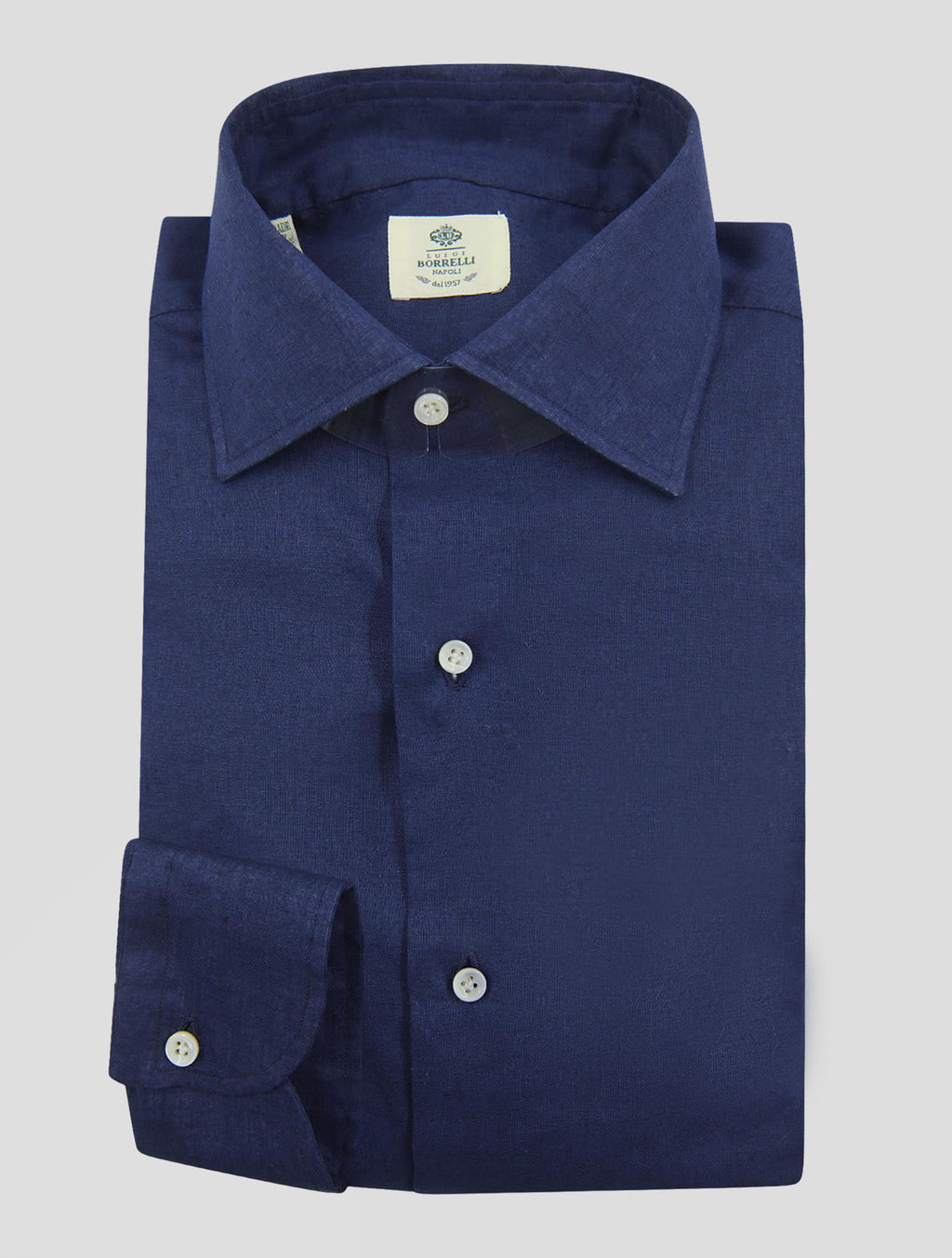 Luigi Borrelli Blue Linen  Shirt