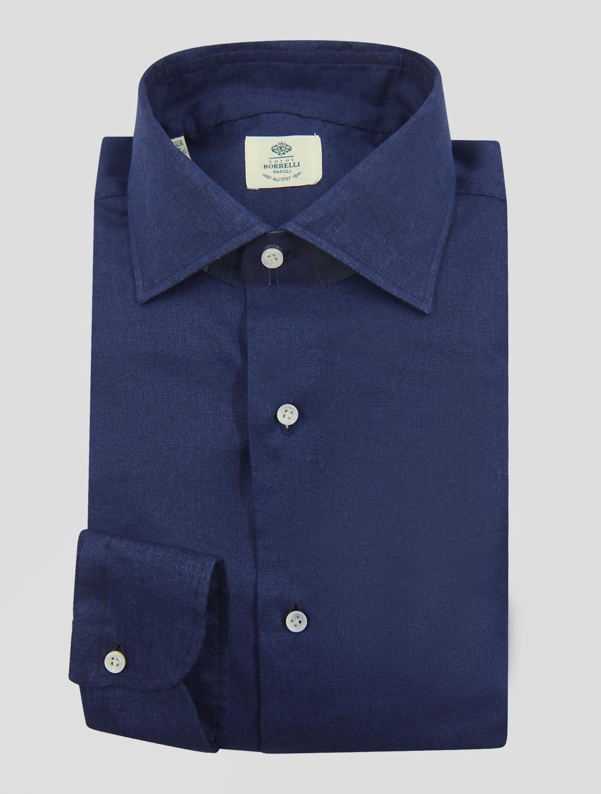 Luigi Borrelli Blue Linen  Shirt