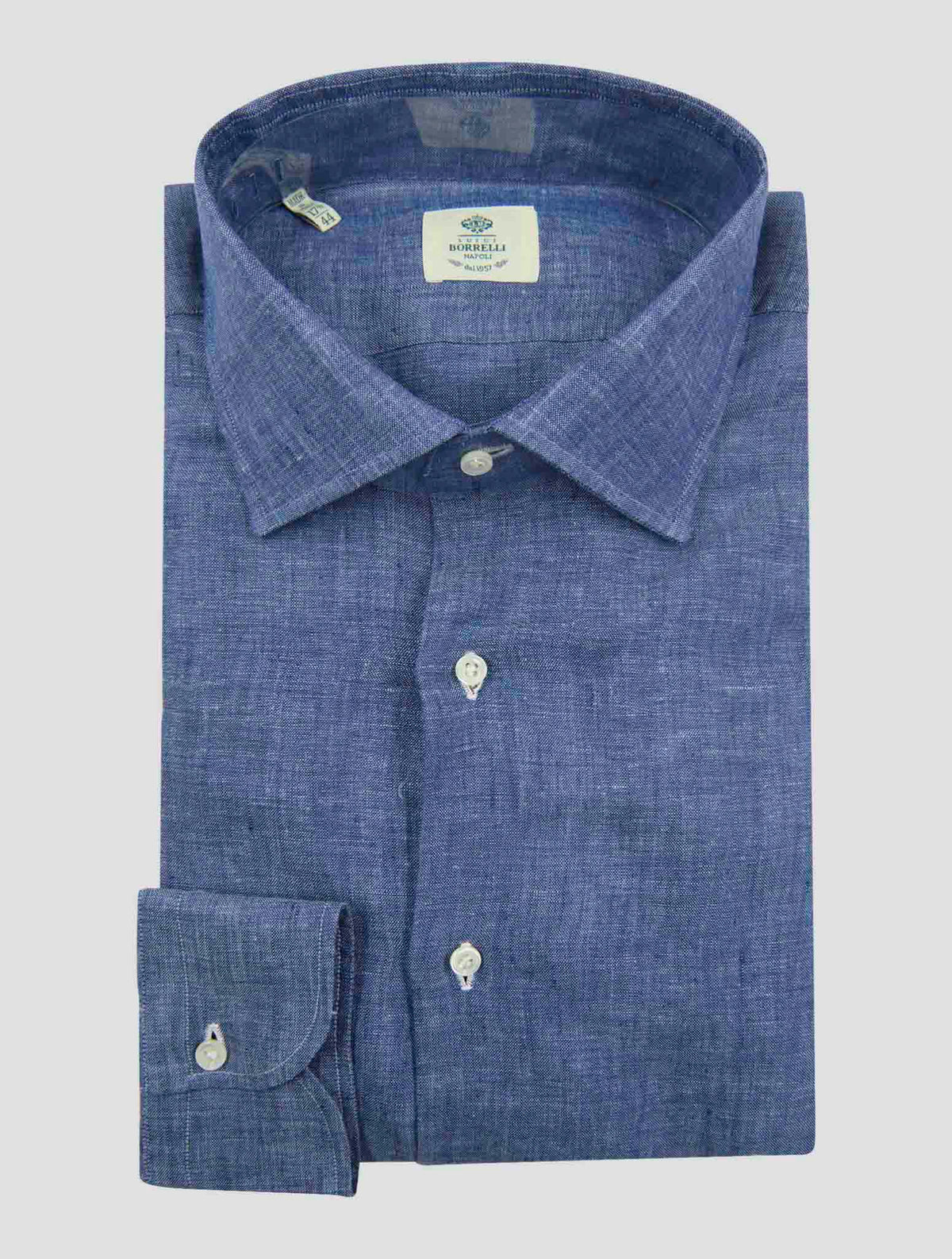 Luigi Borrelli Blue Linen  Shirt