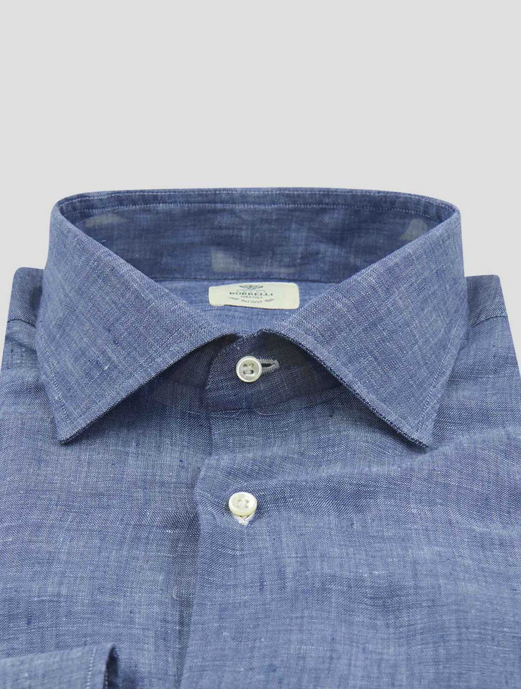 Luigi Borrelli Blue Linen  Shirt