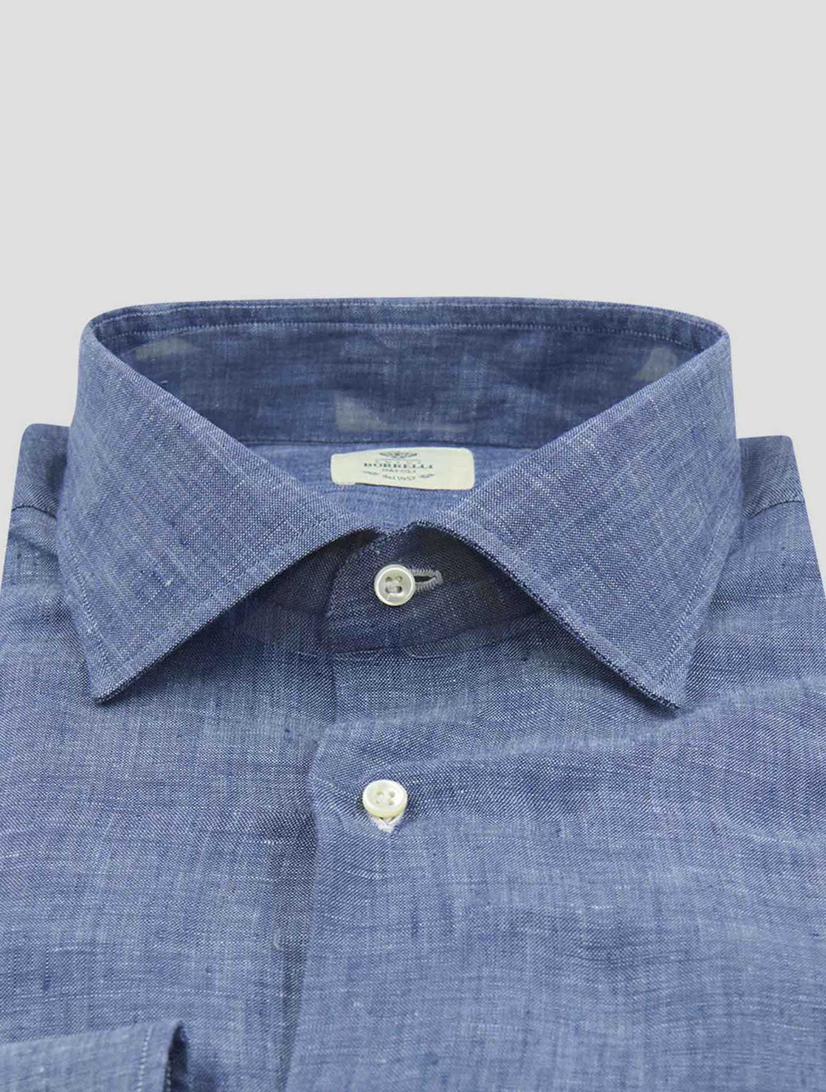 Luigi Borrelli Blue Linen  Shirt