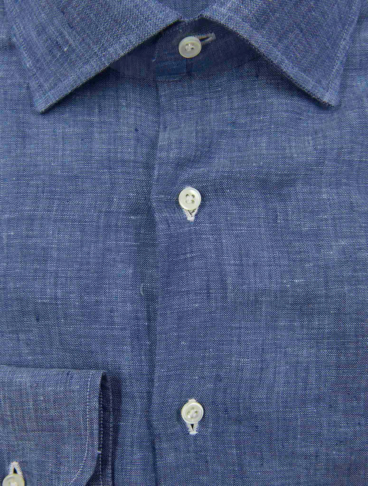 Luigi Borrelli Blue Linen  Shirt