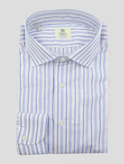 Luigi Borrelli Light Blue White Cotton  Shirt