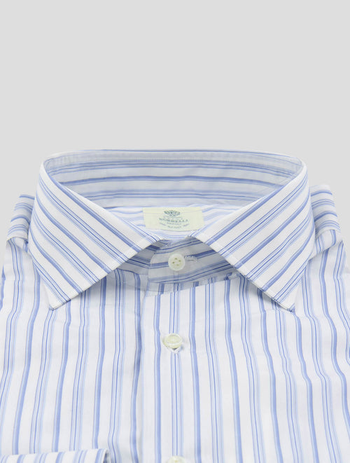 Luigi Borrelli Light Blue White Cotton  Shirt