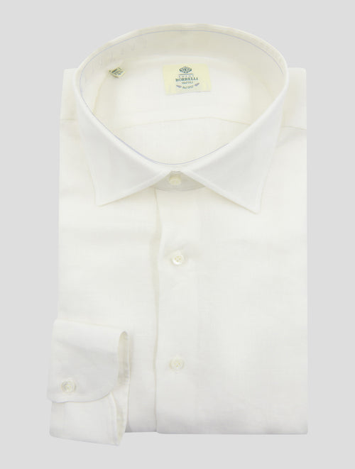 Luigi Borrelli White Linen  Shirt