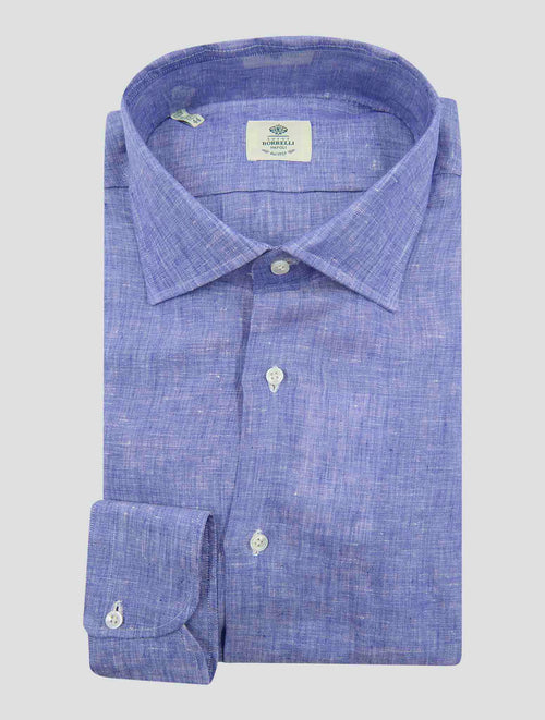 Luigi Borrelli Light Blue  Linen  Shirt
