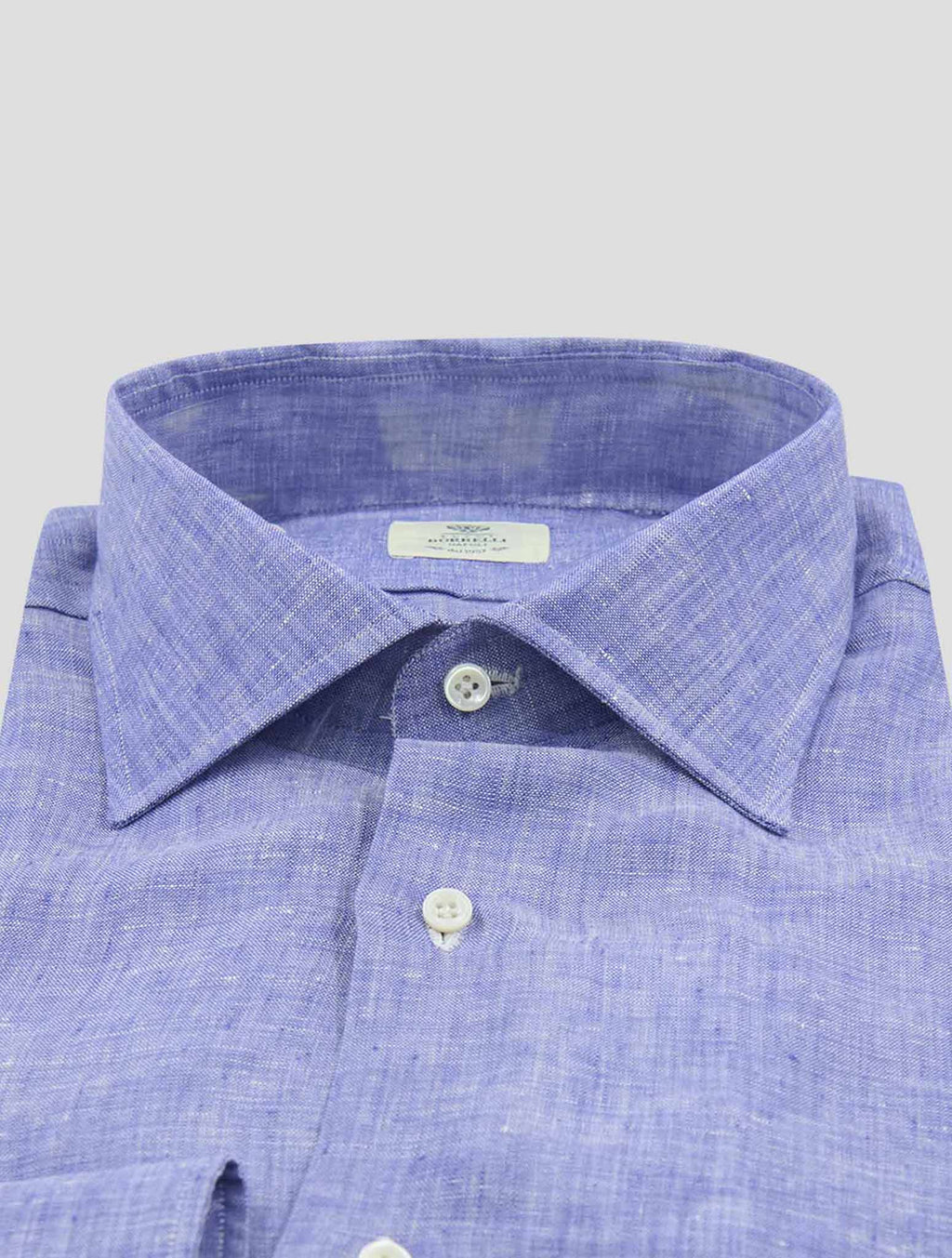 Luigi Borrelli Light Blue  Linen  Shirt
