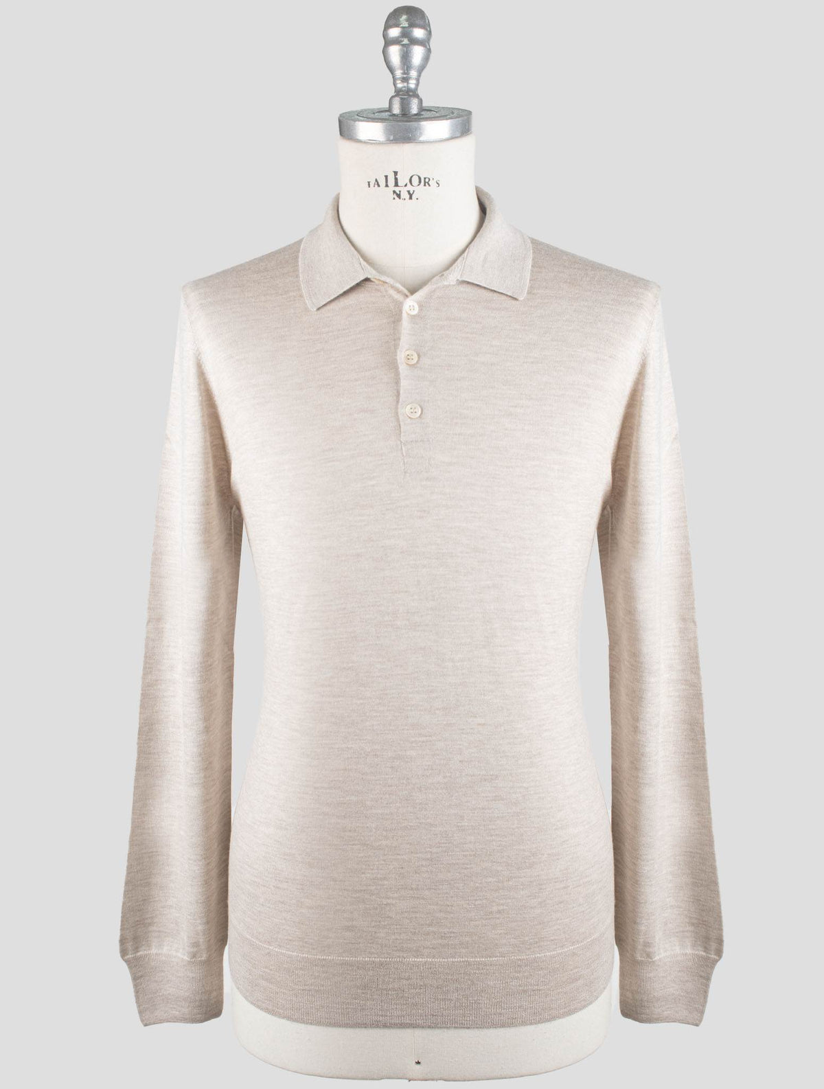 Gran Sasso Beige Cashmere Silk Sweater Polo
